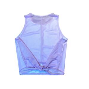 Ace Athletics Mesh Back Tie Cropped Sleeveless Top Pink Size Medium